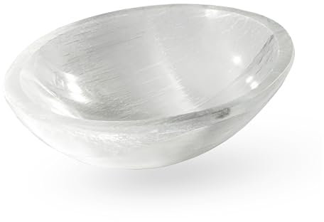 NKlaus Sélénite naturelle ovale 10 x 7 cm Bol en cristal de quartz décoratif 15592