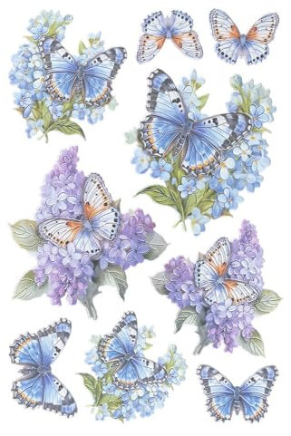 Ideen mit Herz Stickerbogen 3-D Relief-Sticker | Aufkleber | Hochwertig geprägt mit 3-D-Effekt | Fensterbilder | Scrapbooking | Din A4 Bogen mit vielen Motiven (Schmetterlinge & Blumen 01)