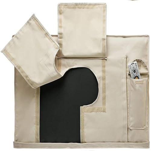 Schutzhülle für den Fernseher Wetterfeste, staubdichte Outdoor-TV-Abdeckung, Beige, Kompatibilität 22 - 65 TV, schützt TV-Bildschirm, Garten, Terrasse, Outdoor-TV-Abdeckung für Flachbildfernseher (