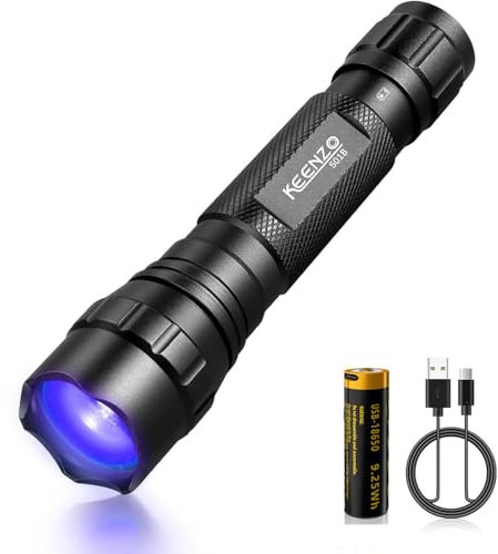 KEENZO UV Torch, 501B Mini 395nm Black Light LED Ultraviolet Flashlight, Professional Small UV 395nm Light,Blacklight Detector for Pet Urine, Stain, Bed Bugs and More