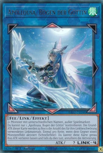 RA02-DE040 - Apollousa, Bogen der Göttin - Ultra Rare - 1. Auflage - Deutsch - 25th Anniversary Rarity Collection II - mit LMS Trading Fieldcenter-Karte Yugioh