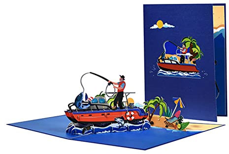 REITINGE 3D-Geburtstagskarte mit Boot, Ruhestand, Geburtstagskarten, Grußkarte, Vater, Ehemann, Jahrestag