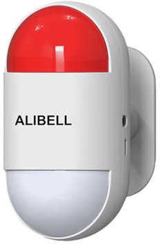 ALIBELL Alarme stroboscopique à distance Alarme de panique bruyante (alimentation par piles et chargement par USB)Sirène d'alarme d'urgence pour la maison/le magasin/l'usi 1 seule sirène stroboscopiqu