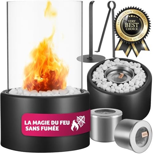 tectake® Bioethanol Tischkamin, Terrassen und Balkon Deko, Garten Deko Tischfeuer mit Ethanol, Wohnungs Zubehör oder Outdoor Camping Gadgets, Tischdeko für Wohnzimmer oder draußen