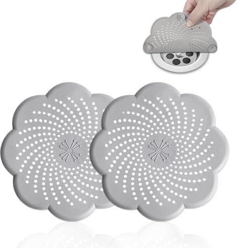 2 Stück Abflusssieb Silikon, Haarsieb Dusche, Abflusssieb Dusche, Haarsieb Badewanne, Haarfänger, Spülbecken Sieb für Badezimmer Badewanne und Küche