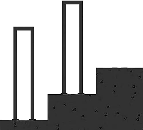 DRFGNF Übergangshandlauf für Zementbetonstufen und Holzstufen, schwarzes Metall-Treppengeländer für Außenstufen, Handlauf, Lattenrost, Gartenterrasse, Terrassenboden (Größe: 90 cm (2,9 Fuß))