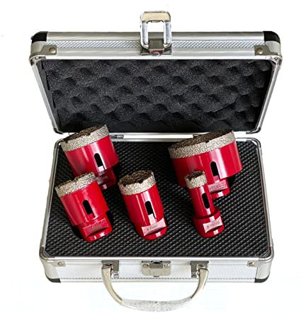 Poseur de joints sans couture, 5 pièces ensemble de coupe-trou de carrelage for porcelaine carreaux de céramique marbre granit 25/35/40/50/68mm diamant trou scie ensemble de forets pour dalle de marbr