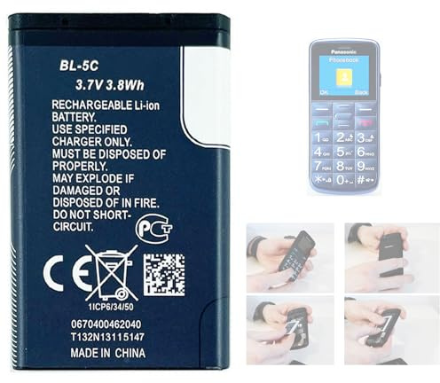 Aousavo BL-5C ersatz akku Kompatibel mit Pa-nasonic KX-TU110 KX-TU110 EXB KX-TU110 EXC 523450AR Senioren Mobile Phone