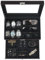Uhren- und Sonnenbrillenbox mit Glasdeckel – Schmuckkasten für Herren, 6 Fächer, 2 Ebenen, Uhrenetui mit Schloss, Aufbewahrungsbox & Display – Geschenk für Männer und Frauen