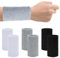 6 Stück Schweißband Handgelenk, 3 Farbiges Langes Schweißband, Sport Wristbands für Männer Und Frauen, Baumwolle Schweißbänder Für Tennis, Basketball, Fußball, Football, Laufen, Gymnastik