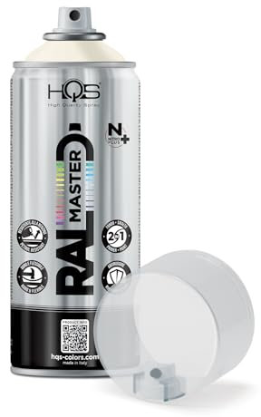 HQS RAL MASTER Bombe de peinture en aérosol 400 ml Nitro Couleurs Ral (1, Ral 9001 Blanc Crème Brillante)