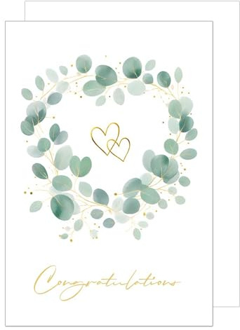 Edition Seidel Premium XXL Maxi Glückwunschkarte zur Hochzeit mit Umschlag Format DIN A4. Hochzeitskarte Grußkarte Karte mit englischem Text für Brautpaar Mann & Frau Mr & Mrs Just Married (A4-H1001)