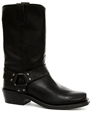 Grinders Renegade Hi Unisex Stivali di Pelle Nera da Cowboy Motociclisti Occidentali Stivali Alti 40