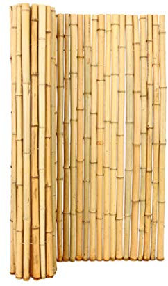 Bambusmatte Rollzaun 150 x 200cm Bali Big aus dicken naturbelassenen Bambusrohren mit 3,5 bis 5cm Durchmesser