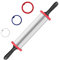 LTNIUSHNI Nudelholz verstellbar aus Edelstahl mit 4 verstellbaren Ringen, Rostfreies Metall, silber, Inox 48 × 6 cm