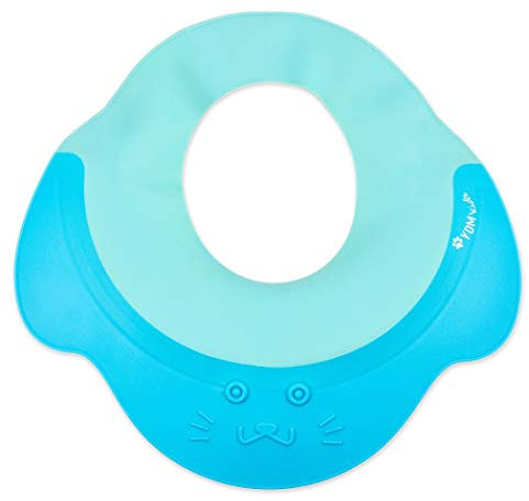 Shampoo Schutz für Kleinkinder, 1 Stück, in Blau, mit weicher Silikonhaut, Augen- und Ohrenschutz zum Überstülpen, Duschhaube Kinder, Baby Shampookappe, Haarwaschhilfe für Haare waschen ohne Tränen