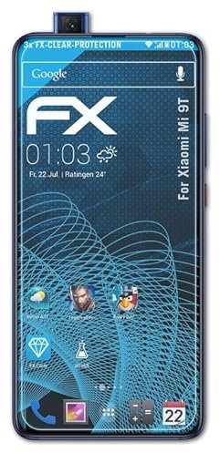 atFoliX Lámina Protectora de Pantalla compatible con Xiaomi Mi 9T Película Protectora, ultra transparente FX Protector Película (3X)