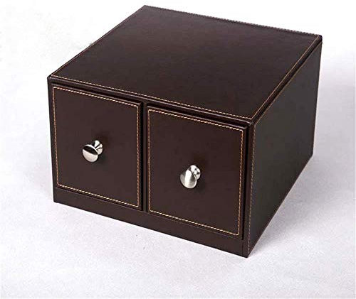 WJYLM Magazine Rack Datei Halter Desktop-Leder 2 Lattice CD Datei-Box/Aufbewahrung Locker Büro Multirahmen Datei Divider Dokument Schrank Rack