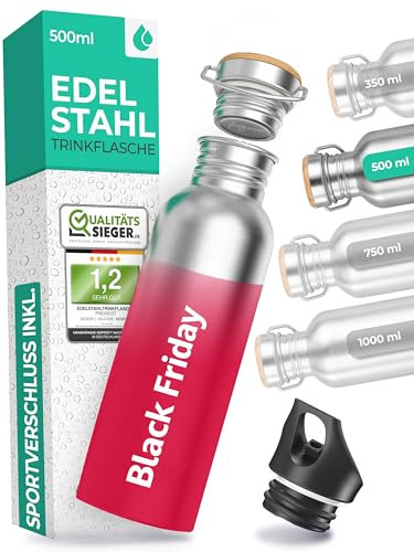 freigeist ESPRIT LIBRE Gourde Inox 500ml, Gourde 500ml, Gourde Sport 500ml, avec Bouchon Sport, Gourde Randonnée, Outdoor, camping etc. gourde acier inoxydable adult et enfant, faite