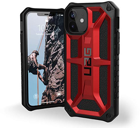 Urban Armor Gear Monarch Hülle Apple iPhone 12 Mini (5,4 Zoll) Schutzhülle (5-Schichten Schutz nach Militärstandard, Wireless Charging kompatibel, Sturzfest, Ultra Slim Bumper) rot (Crimson)