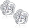 CRYSLOVE Damen Ohrringe 925 Sterling Silber Minimalistische Serie Blütenblatt Ohrstecker, 5A Zirkonia,Geschenke für Frauen (Farbe in Roségold/Silber)