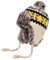 Damen Strickmütze Peruanische Beanie Mütze Winter Warm Wolle Häkeln Quaste Peru Skimütze Kappe mit Ohrenklappen Pom () Gr. 6 7/8/7 1/4, beige