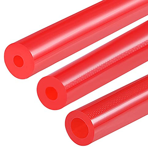 sourcing map Vide Silicone Tube 3mm 4mm 8mm Diamètre Interne 3mm Paroi Épais Tube Tuyau pour Moteur 1.5m Rouge