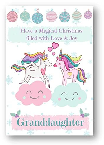 Second Ave Weihnachtskarte für Enkelin, Einhorn, für Kinder, Weihnachten