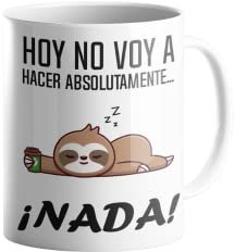 Tazas graciosas con frase Tazas originales para regalar Regalos originales para hombre y mujer Caja regalo con chuches cumpleaños Amigo invisible (Pereza)