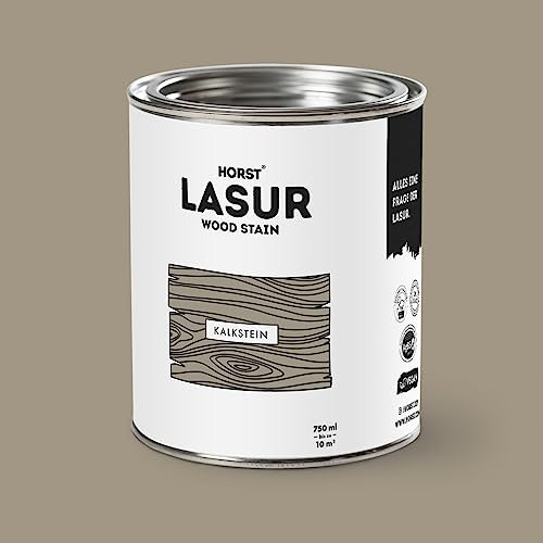 HORST Holzlasur – nachhaltige & umweltfreundliche Lasur (100% natürlich) für innen & außen - optimaler Schutz, geruchsneutral & wetterfest – Kalkstein - 0.75 Liter