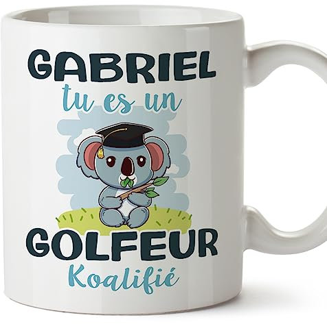 Mugffins Tasses Personnalisables pour GOLFEUR homme - En Français - Cadeau Personalisé- Koalifies Personalisés - 11 oz / 330 ml
