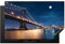 KitchenYeah© Herdabdeckplatte Einteilig Küche Herdabdeckung Induktionsfeld Ceranfeld Herdabdeckplatten Vinyl Matte Aufrollbar Brücke - Licht - Abend - See - Blau - Stadt - 81x52 cm