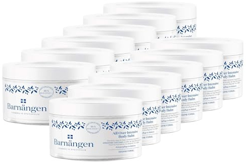 Barnängen Body Balm All Over Intensive, 12 x 200 ml, mit Cold Cream und pfelgender Feuchtigkeit, für trockende bis sehr trockende Haut, Veragen Formel, Dermatologisch getestet