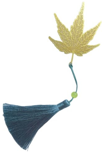 Lesezeichen Metal, Bookmark, Lesezeichen Personalisiert, Quaste Exquisites Lesezeichen für Weihnachtsgeschenk, Abschiedsgeschenk für Freunde, Kollegen, Studenten und Lehrer(Leaf)
