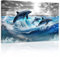 ZXHYWYM Delfin Leinwandbilder springender Delfin Bilddruck blaues Meerestier Badezimmer Kunstwerk Wanddekoration für Kinderzimmer Kinderzimmer Gerahmt (Bild-3, (40.00 x 60.00 cms))