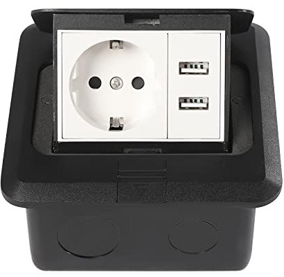 Enchufe de suelo interior USB empotrable para cocina, enchufe empotrado en el suelo con 2 USB, enchufe retráctil, enchufe para suelo, enchufe para suelo, con función de apertura suave, IP44