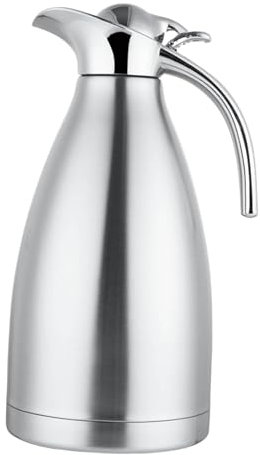 Sharplace Stainless Steel Thermal Coffee Carafe Jugs Vacuum Hot Water Jug Thermal Tea Carafe Insulated Cold Water Jug with Sealed Lid for Milk Juice Home Kitchen Cafes, 2L