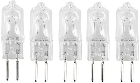 5Pcs Clear Glass Halogen Capsule Light Bulbs G5.3 230V 50W Halogen Bulbs GU5.3 Bi-Pin Jc Type Soft Warm White Dimmable,20W