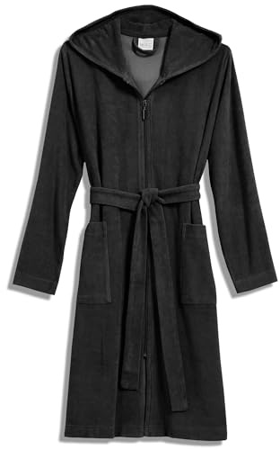 Möve Bademäntel Damen Kapuze Reißverschluss dark grey - 820 S
