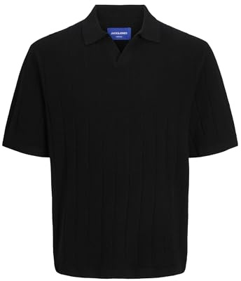 JACK & JONES Men's Jorvarenna Knit Ss Split Neck Jorvarenna Knit Ss Split Neck (Pack of 1)