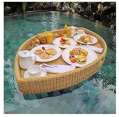 GKJHTED Luxuriöses schwimmendes Serviertablett für den Pool, Tabletttisch, Form eines luxuriösen schwimmenden Serviertabletts für Tisch und Bar, langlebiges schwimmendes Frühstückstablet