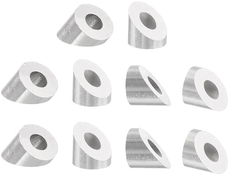 PATIKIL 3/8 Zoll Winkel-Schrägscheibe 10 Stück T316 Edelstahl Deck Geländer Zubehör 30 Grad Scheibe Für Holz Metall Aluminium Pfosten Silberfarben