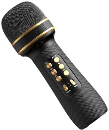 Pokronc Bluetooths Microphone | Wireless Bluetooths Karaoke Microphones | Cordless Microphone | Rechargeable Microphone | Double Speaker Condenser Mic Player | For Karaoke IOS Androids & Smart TV