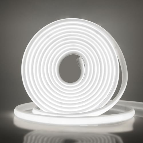 Wisada Strisce LED COB, Striscia al neon 288 LED/M, Striscia COB al flessibile 220V, Luce al neon a corda tagliabile per la decorazione di interni (Bianco (6000-6500K), 3M)