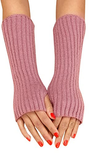 Orbgons Fingerlose Handschuhe für Damen Handgelenk Warme Unisex Lange Stricken Armstulpen Halbfinger Handschuhe für Männer Frauen Handschuhe Fingerlose Fäustlinge Handwärmer Arm Wärmer (B, One Size)