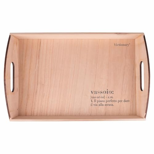 Villa d'Este Home Tivoli Bandeja Rectangular de 45 x 30 cm de Madera de paulonia y contrachapado de álamo, Victionary