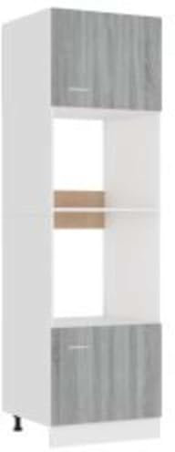 Armoire à micro ondes Lyon Sonoma gris 60x57x207 cm