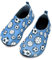 Torotto Hausschuhe Kinder Mädchen Junge Pantoffeln Atmungsaktive Rutschfest Weich Turnschläppchen Barfussschuhe für Lauflernschuhe Kleinkinder Schuhe Kindergarten Unisex(Fußball Blau 30/31 EU)