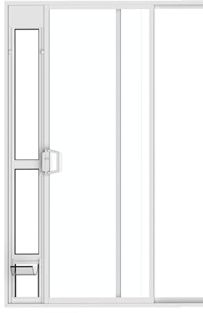 Hakuna Pets Sliding Patio Dog Door, Adjustable 1960–2120 mm, Aluminium Frame, Lockable Panel, Damage-Free or Permanent Installation, Weather-Resistant, Easy to Install (White, Small)