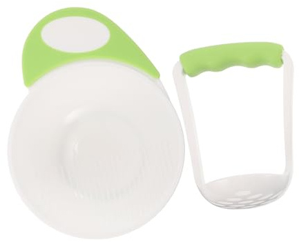 Supvox Nahrungsmühle mit Schüssel und Griff zum Zerkleinern von Obst Gemüse Kartoffeln und Fisch für Babynahrung Einfach zu Reinigen und Rutschfest für Unterwegs
